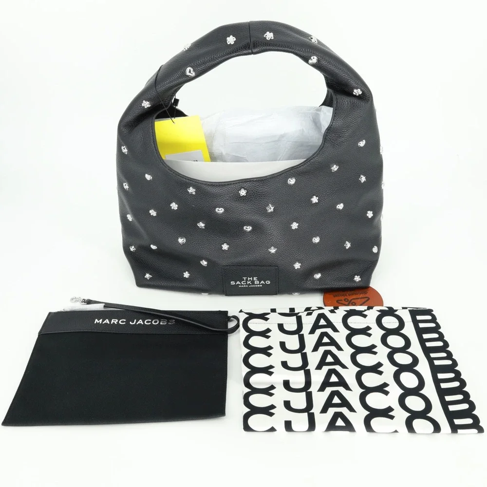 Marc Jacobs The Sack Bag Studded Leather Hobo Removable Zip Pouch NWT $695 - Picture 3 of 16